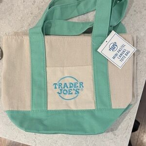 Trader Joe's Mint-Trim Canvas Tote